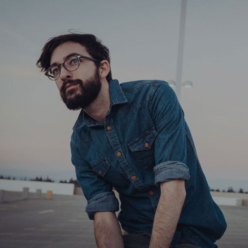 Man with Beard in denim shirt