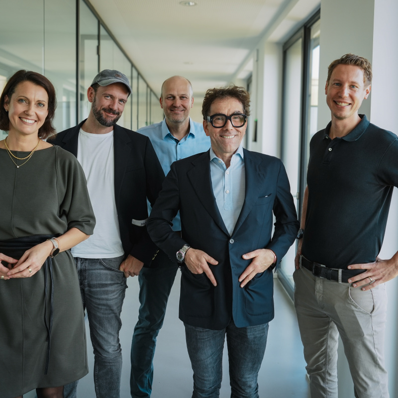 Das neue Management-Team von MUUUH!: Stefanie Link, Ben Ellermann, Dr. Christian Stallkamp, Jens Bormann und Dr. Martin Wistuba